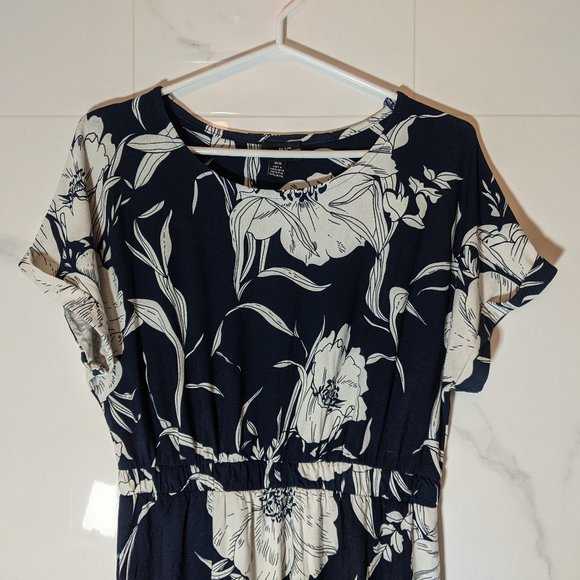 International INC Company Navy Blue & White Floral Dress - Picture 3 of 5